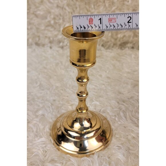 Vintage Mid-1900s Solid Brass Candlestick - Picture 13 of 13